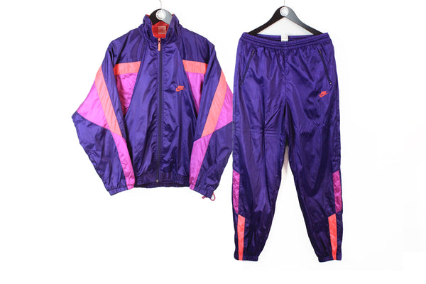 Vintage Nike Tracksuit Medium purple 90s bright sport style classic authentic suit
