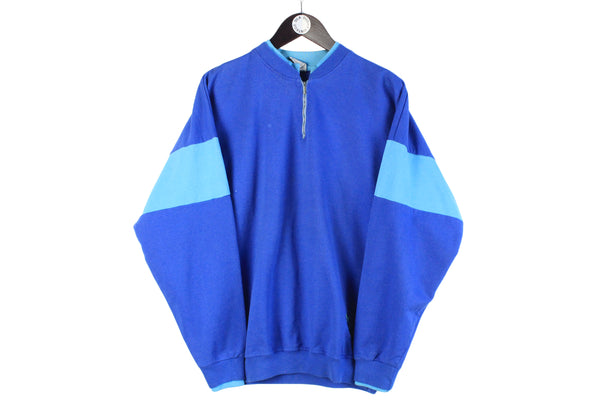 Vintage Puma Tracksuit Large blue cotton 1/4 zip sweatshirt pants retro sport pants jumper suit 90s 