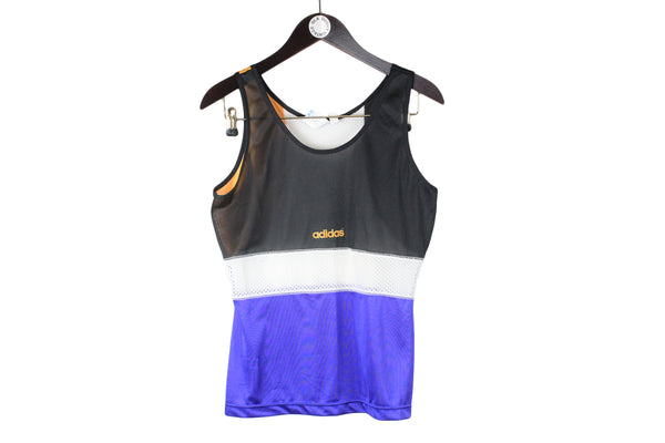 Vintage Adidas Top Women's Medium size sleeveless t-shirt sport athletic authentic multicolor runnig wear rare retro 90's 80's outfit