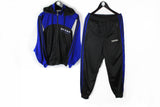Vintage Adidas Tracksuit Medium black blue SPORT Athletic suit 90s sport  