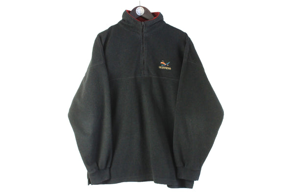 Vintage Guinnes Fleece 1/4 Zip Large / XLarge small logo 90s retro Stout Beer retro sport sweater