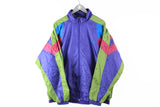 Vintage Adidas Track Jacket Large purple green 90s sport jacket