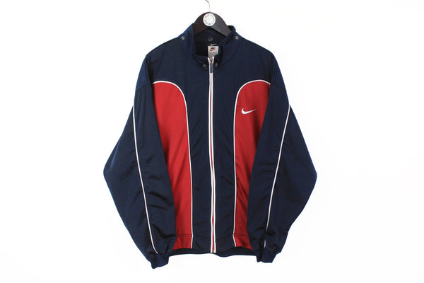 Vintage Nike Track Jacket Large windbreaker full zip athletic style 90s big logo swoosh jacket