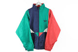 Vintage Reebok Track Jacket Large / XLarge multicolor green red blue 90s sport windbreaker