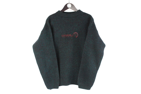 Vintage O’Neill Sweater Large green big logo crewneck 90s winter jumper