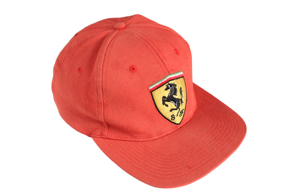 Vintage Ferrari Cap red big logo 90's sport style Formula 1 hat F1 sport cap