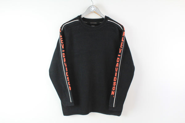 Vintage Harley Davidson Sweater Small full sleeve logo 80s made in Hong Kong black jumper