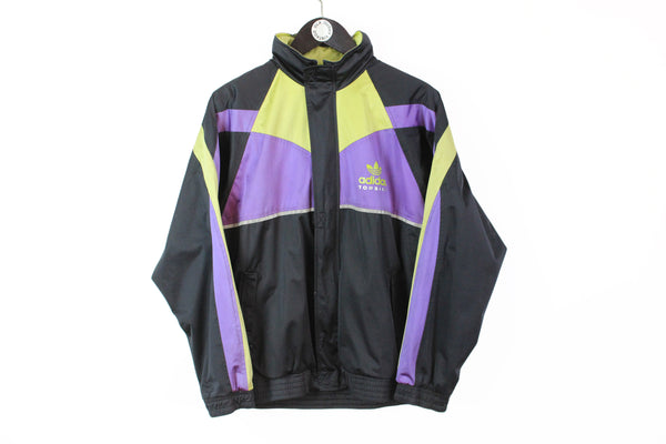 Vintage Adidas Torsion Jacket Small black purple 90s windbreaker retro style jacket
