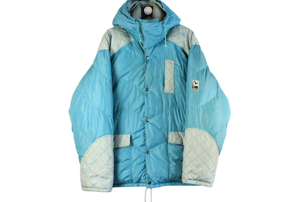 Vintage Salewa Puffer Jacket Large blue down jacket 90s outdoor retro sportswear style mountains winter warm coat