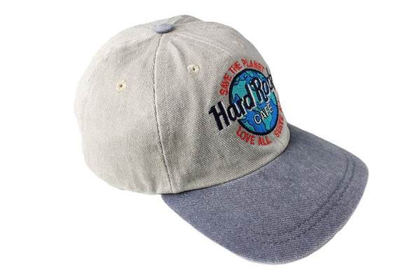 Vintage Hard Rock Cafe Vancouver Cap gray 90s retro sport style classic Canada Save the Planet hat 