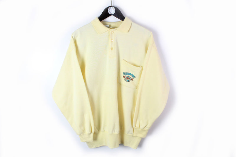 Vintage Sweatshirt Medium Newport Pacific Sud retro style 80s Marine jumper
