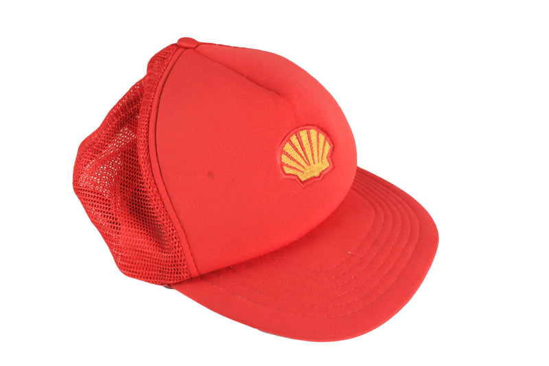 Vintage Shell Trucker Cap red big logo 90's racing hat