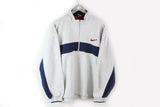 Vintage Nike Sweatshirt Half Zip Medium gray blue 90s sport jumper