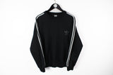 Vintage Adidas Sweatshirt Medium black made in Yugoslavia 90s sport retro jumper
