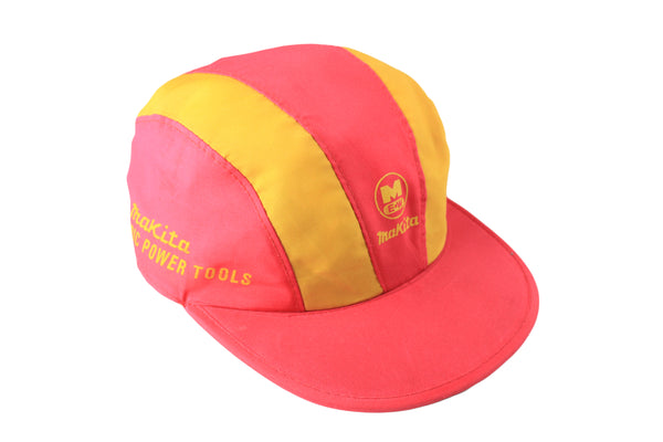 Vintage Makita Cap red yellow 90s big logo retro hat power tools red yellow authentic retro classic rare 80s 70s hat