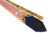 Vintage Gianni Versace Tie pink blue gold multicolor bright medusa big logo 90's style monogram silk made in Italy authentic men's gift rare retro
