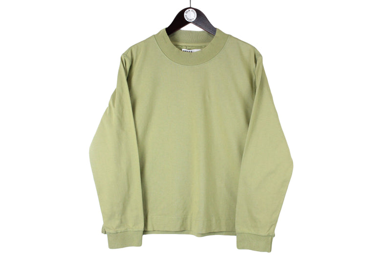MHL Sweatshirt Women’s Large size green pullover cotton basic jumper crewneck long sleeve luxury brand