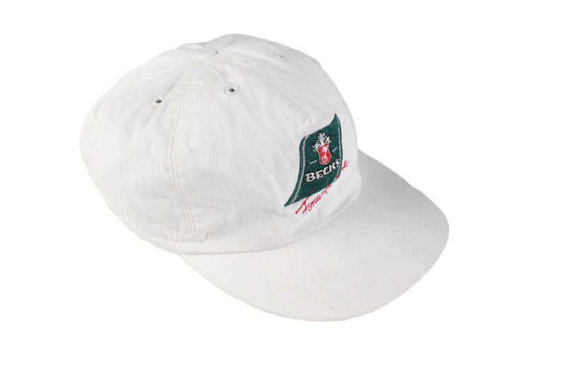Vintage Beck's Formula 1 Cap white front logo 90's cotton baseball racing team hat