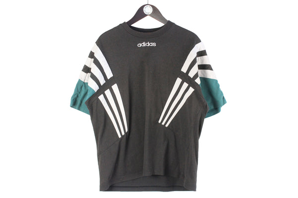 Vintage Adidas T-Shirt XLarge black small logo 90s retro sport style