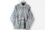 Vintage Fleece 1/4 Zip Large gray 80s polar ski sweater outdoor
