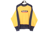 Vintage Reebok Sweatshirt XLarge yellow big logo 90s retro sport style crewneck jumper