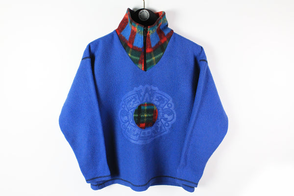 Vintage Fleece 1/4 Zip Women's Small / Medium blue 90s winter ski style sweater