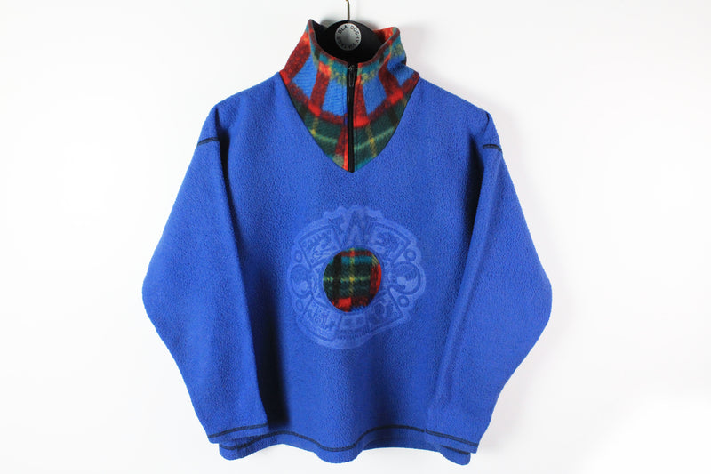 Vintage Fleece 1/4 Zip Women's Small / Medium blue 90s winter ski style sweater