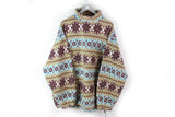 Vintage Fleece Sweater XLarge multicolor gray authentic sweat 80s