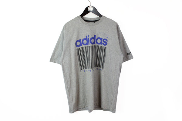 Vintage Adidas T-Shirt XLarge gray big logo 3 stripes 90s No 