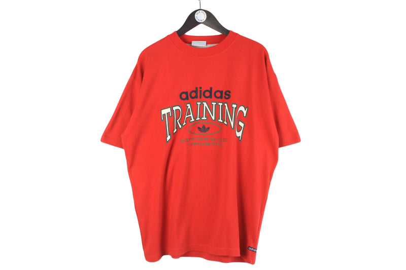 Vintage Adidas T-Shirt XLarge NY Training red big logo 90s oversize cotton tee