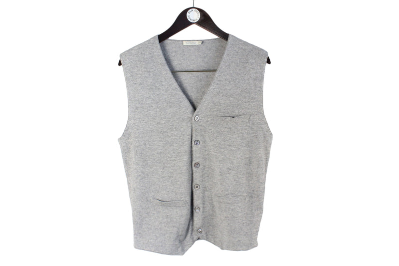 Suitsupply Vest Medium gray wool authentic v-neck sleeveless jumper pullover