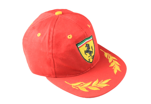 Vintage Ferrari Cap red big logo 90s retro sport style racing hat Michael Schumacher