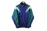 Vintage Puma Track Jacket Medium blue green 90s full zip windbreaker