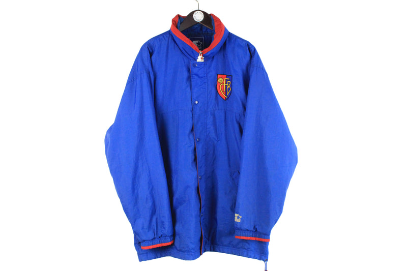 Vintage FC Basel Starter Jacket XLarge blue 90s football sport style windbreaker retro  Switzerland athletic