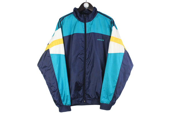 Vintage Adidas Tracksuit XXLarge blue 90s full zip jacket and pants retro windbreaker sport suit 90s