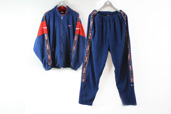 Vintage Nike Tracksuit XXLarge USA big logo velour style 90s hip hop