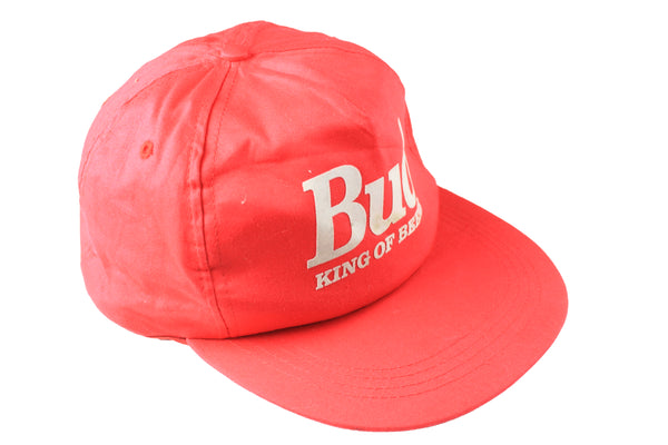 Vintage Bud Cap red big logo 90s retro budweiser racing king of beer hat