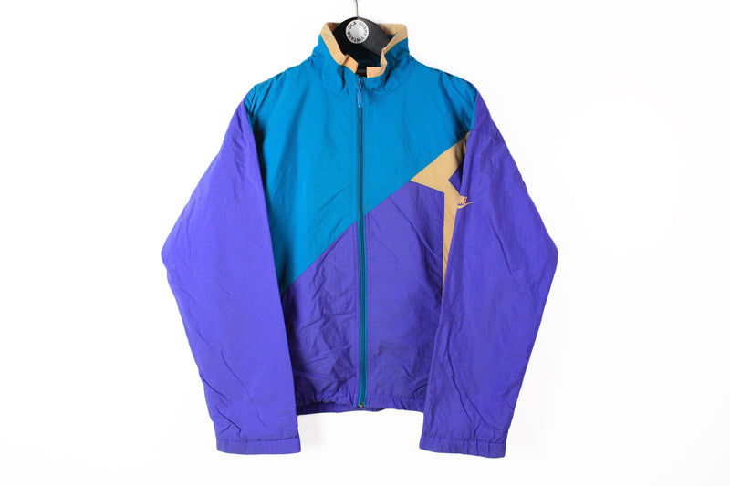 Vintage Nike Track Jacket Small purple 90s windbreaker multicolor bright retro style jacket