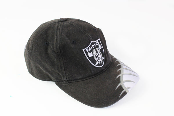 Vintage Raiders Reebok Cap black gray big logo 90s NFL football hat