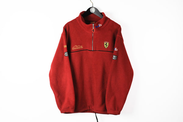 Vintage Ferrari Fleece 1/4 Zip XLarge 1999 Muchael Schumacher retro style sport ski sweater Racing F1 Formula 1 winter jumper