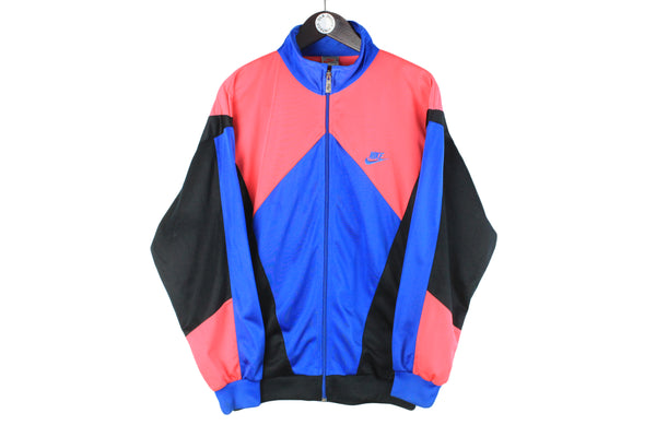 Vintage Nike Track Jacket Large blue pink black retro 90s sport windbreaker