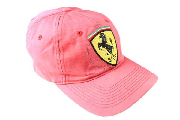 Vintage Ferrari Cap red big logo 90s retro sport style Formula 1 F1 racing hat