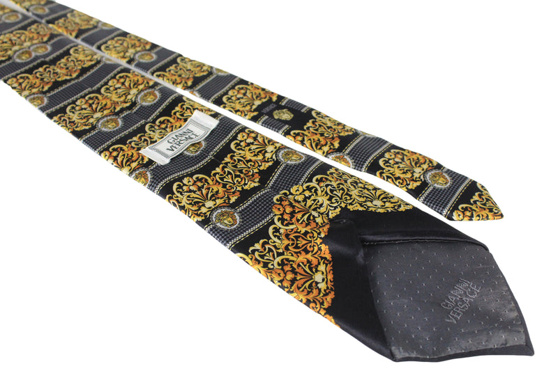 Versace Pre-owned 1990s baroque-print Silk Tie - Black