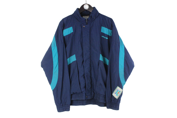 Vintage Adidas Tracksuit XXLarge navy blue 90s retro sport suit athletic jacket and pants