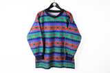 Vintage Fleece Sweatshirt Small 90s sport winter sweater