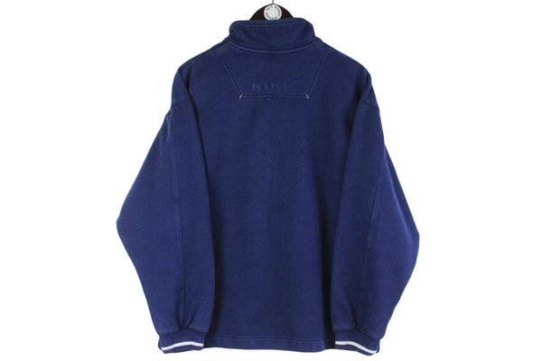 Vintage Nike Sweatshirt Medium blue 90s retro cotton big logo jumper authentic USA sportswear