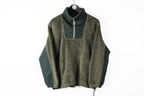 Vintage Honda Fleece 1/4 Zip Small green sherpa 90s sport style ski racing sweater