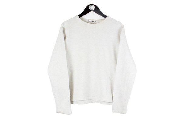 Vintage Jil Sander Sweatshirt Women's Large size gray light casual classic pullover rare retro 90's 80's jumper crewneck cotton sport long sleeve streetwear athletic authentic