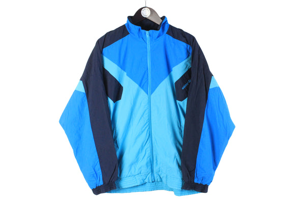 Vintage Adidas Jacket Medium blue 90s full zip windbreaker sport style 