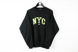Vintage New York City Sweatshirt Medium black NYC big logo 90s sport style jumper
